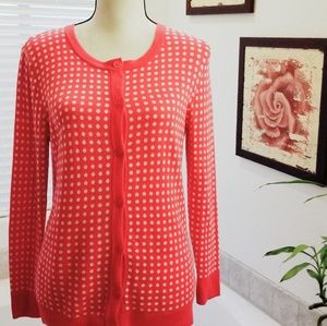 Merona Pink/White  ⭐️3/$15⭐ 3/4 Cardigan w Buttons